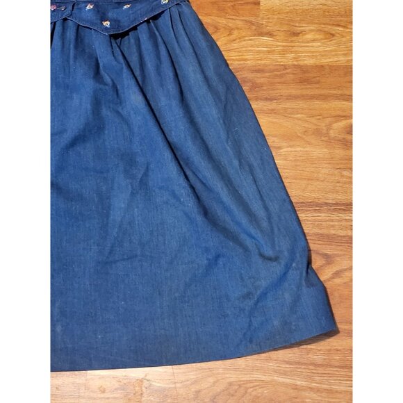 Vintage Susan Bristol Size 12 Denim Embroidered Dress Modest - Picture 5 of 11